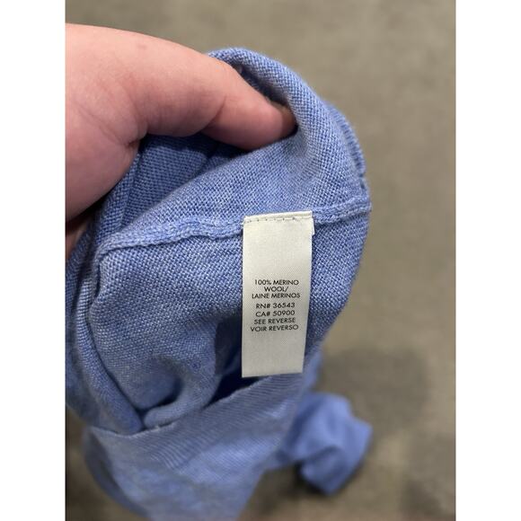 CK Calvin Klein Extra Fine Merino Wool V-Neck Sweater Men's Blue Sweater Size M - Picture 4 of 4